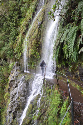 Beautiful waterfalls cascade down the mountains in Madeira Portugal Copyright Nicholas Billington