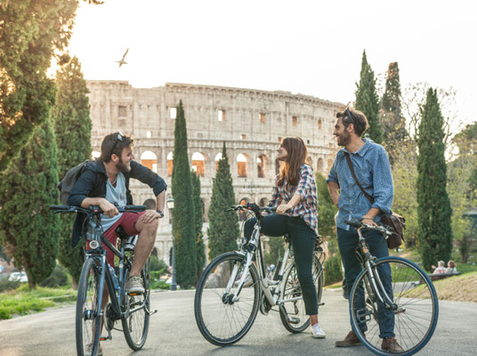 Rome Friends Biking copyright WineDonuts