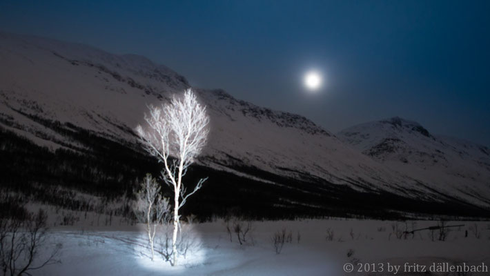Light Painting with Moonlight in Tromsø