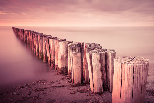 Buhnen an der Ostsee auf Zingst, Langzeitbelichtung