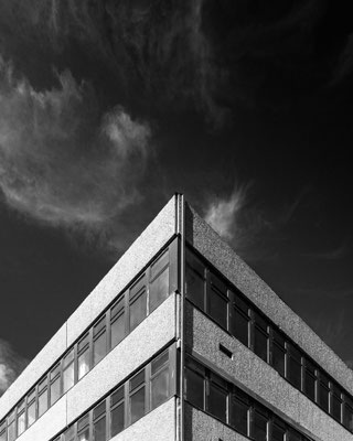 Gebäude in Blankenburg, Schwarzweißfotografie