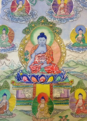 薬師如来彩色仏画