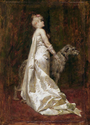 Eugenio Scomparini, Abito bianco e cane (Museo Revoltella)
