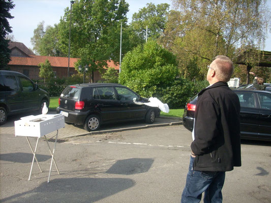 Flugvorführung von Harry Teichmann bei der FVN Taubenschau 2013