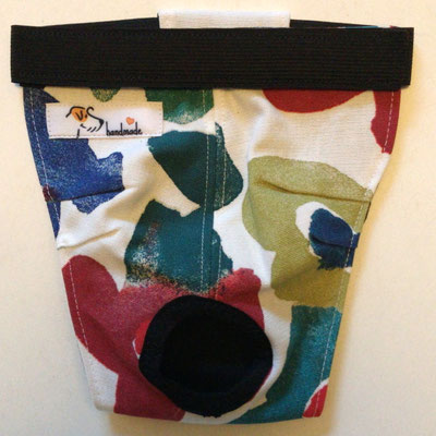 weiß mit bunten Kleksen