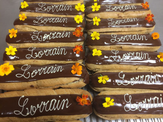 Eclairs mirabelles chocolat de la boulangerie pâtisserie PREISLER à Courcelles-Chaussy