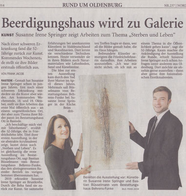 Ausstellung Rastede 2014 Thema: Sterben und Leben