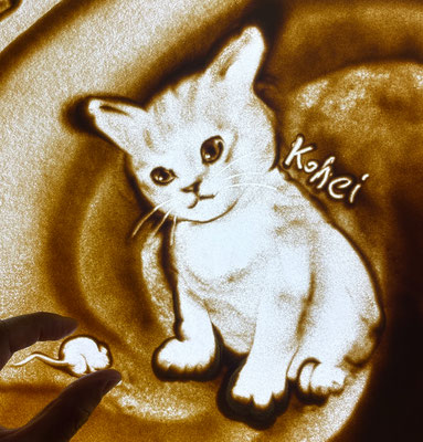 猫のサンドアート