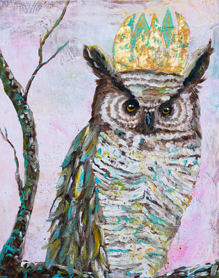 Owl King Needs Nothing from You, 20" x 16", acrylic on canvas, 2013