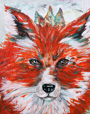 Fox King, 8" x 10", acrylic on canvas, 2013