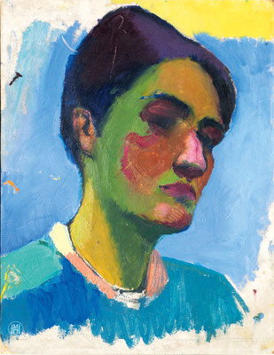 Anita Rée, Selbstbildnis, um 1913, Öl auf Karton, Kat. 80