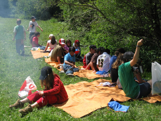 Gemütliches Mittagessen unter freiem Himmel