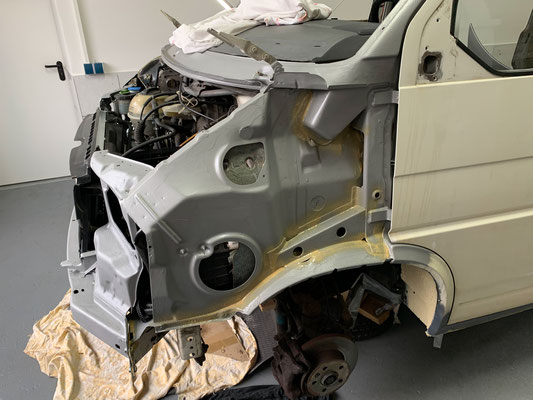 VW T4 Kotflügel vorn Umbau von geschweißt auf geschraubt