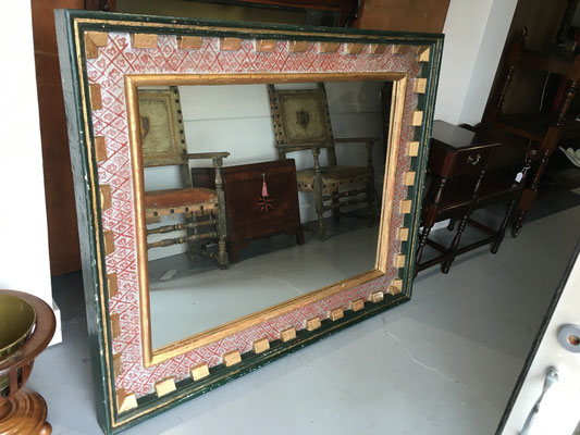 Spanish 16th Century Style Polychrome Mirror with Dental Mould | Signed and Dated Roger Hose 1993 | Price: $975.00