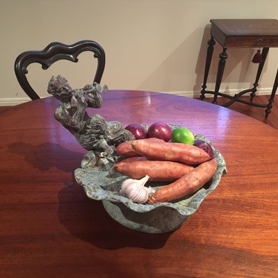 "Pan" | Solid Lead Fruit Bowl (can be used outside) | Circa 1880 | Price: $1245.00