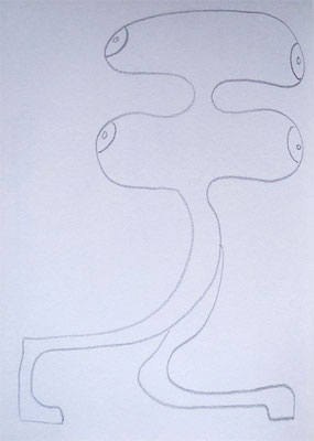 Artist: Roger Hose | "Woman Walking I" | 2011 | Paper and Pencil | H:300 x W:200mm | Price: $175.00