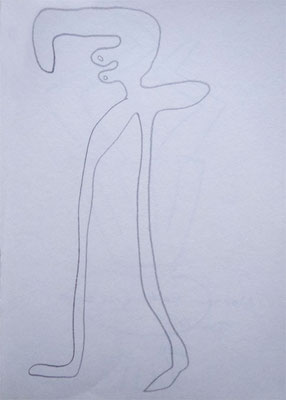 Artist: Roger Hose | "Woman Walking in Park" | 2011 | Paper and Pencil | H:300 x W:200mm | Price: $175.00