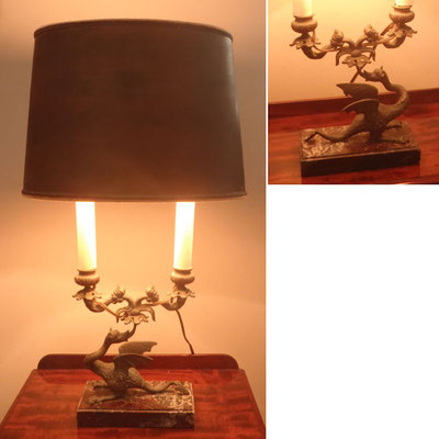 Fine pair of French Glided Art Nouveau Dragon Lamps | Circa 1920 | H:580 x W:310 x D:160mm | Price: $2,450.00