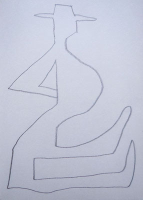 Artist: Roger Hose | "Man Looking Memorial" | 2011 | Paper and Pencil | H:300 x W:200mm | Price: $175.00