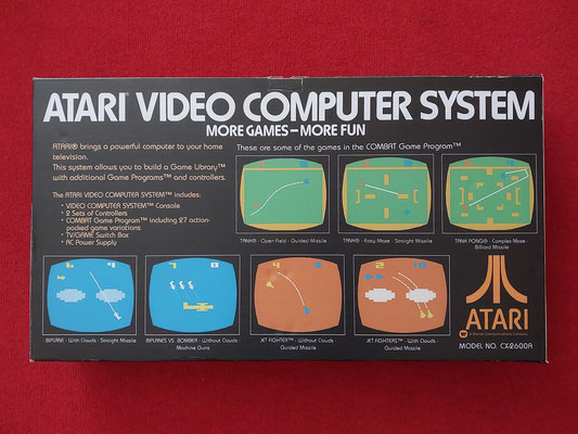 Caja de la Atari VCS CX-2600A (parte posterior)