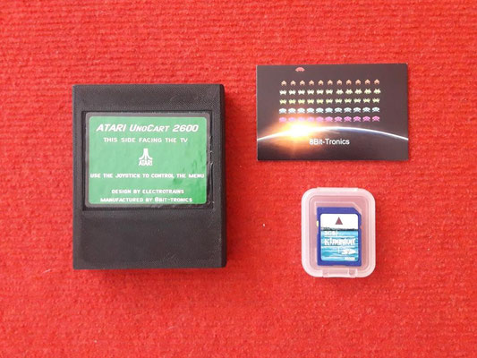 Cartucho Flash Atari UnoCart 2600 + Tarjeta SD de 2Gb + estuche de plástico
