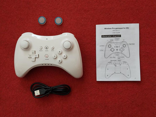 Wii U Pro Controller blanco (+ Protectores de joysticks)