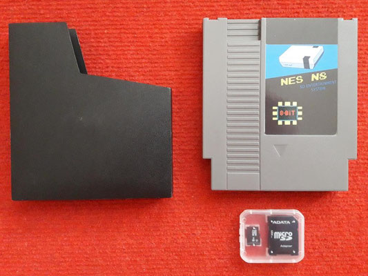 Cartucho Flash NES N8 + Tarjeta MicroSD de 8Gb + adaptador a SD + funda estuche