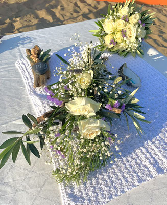 flower bouquet on a wedding table