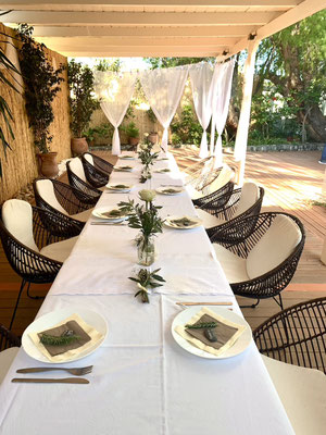 wedding banquet with white table cover