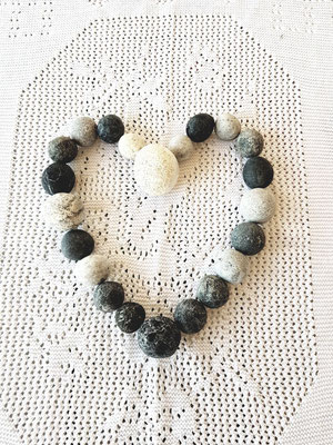 heart made of round beach stones