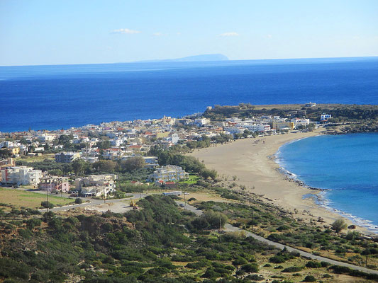 the peninsula Palaiochora looking down from above