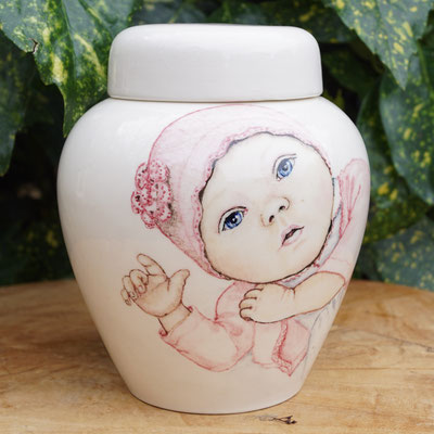 Unieke-handbeschilderde-urnen-baby-urnen-handbeschilderde-Kinderurnen-baby-urn-met-Portret-urn-voor-kind-kleine-urn-voor-thuis-Bijzondere-urnen-Maatwerk-Urn-Persoonlijke-Urn-Handgemaakte-Urnen-persoonlijke-Urn-laten-maken-urn-kind-Urn-laten-beschilderen
