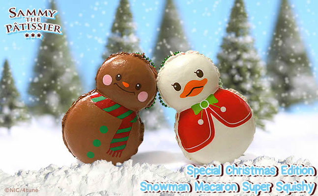 Sammy the Patissier Christmas Edition Snowman Macaron Super Squishy