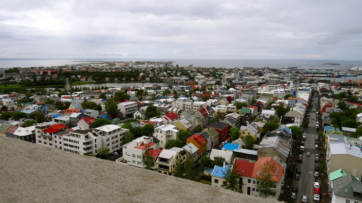 Vue de Reykjavik du haut de la tour