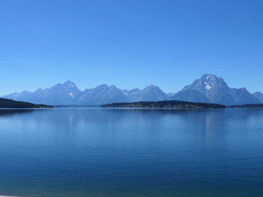 Teton-Bergkette mit dem 3835m hohen Mount Moran rechts