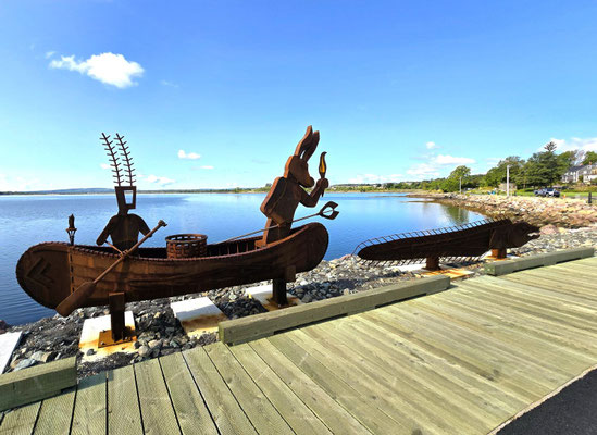 Eisenplastik am Hafen von Pictou