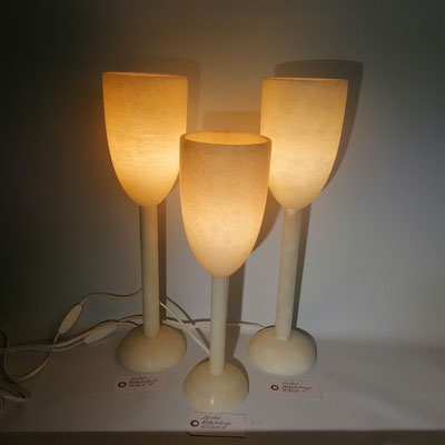 Unikat Alabasterlampen SOL, Fb. creme/creme AL54CN-8, 11,5 x 45 cm:, AL53CN-8, 11,5 x 38 cm: , AL54CN, 11,5 x 45 cm: 