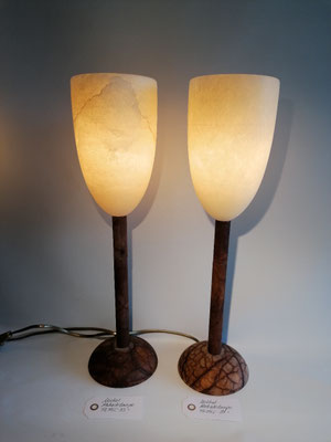 Unikat Alabasterlampe SOL, Fb. creme, AL54C-33, AL54C-34, ca. 11,5x45 cm: 