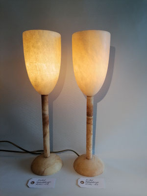 Unikat Alabasterlampen SOL, Fb. creme AL54C-82, AL54C-83, ca. 11,5x45 cm: 