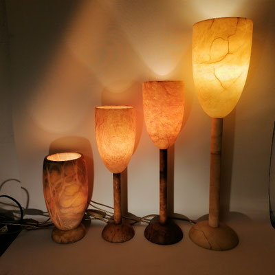 Unikat Alabasterlampen, Fb. terra, AL15T: 179,-€/Stk. , AL53T: 175,-€/Stk., AL54T:179,- €/Stk. , AG54T: 295,-€/Stk.