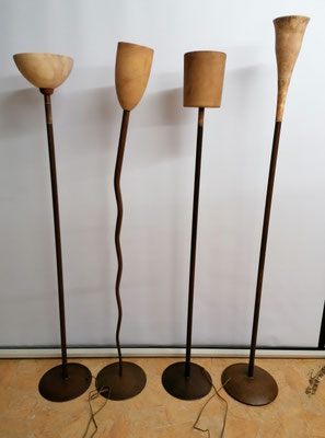 Stehlampe Alabaster VV27T, FV54T, VV28T, TV05T. ( Von links nach rechts. )