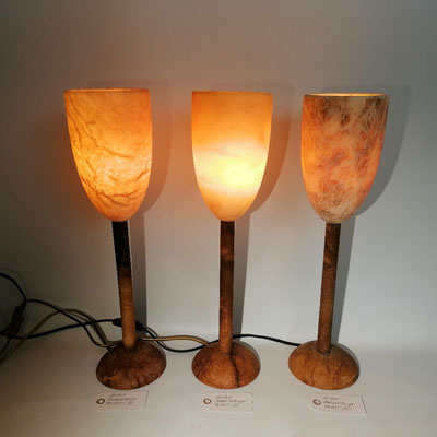 Unikat Alabasterlampen SOL, Fb. terra, ca. 11,5 x 45 cm AL54T-30, AL54T-31, AL54T-32: 159,- €/Stk. 
