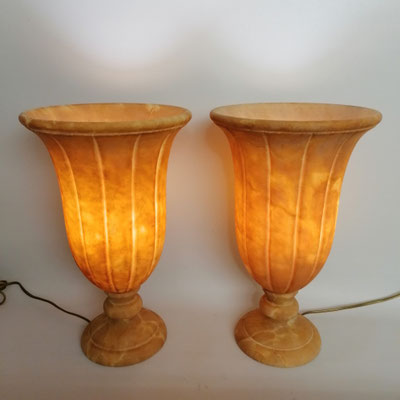 Unikat Alabasterlampe Pokal, gerillt, 539,- € zum Sonderpreis von 469,- €