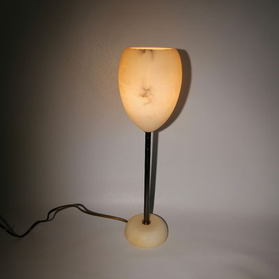 Unikat Alabasterlampe AY93C-2, Fb. creme, Fuß Metall: 149,- €
