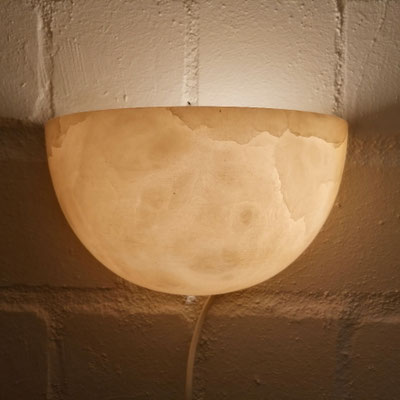 Unikat Alabaster Wandlampe Lindo klein, AL73CT-60, Fb. cremeterra, 14 x 23,5 cm: 159,- €.