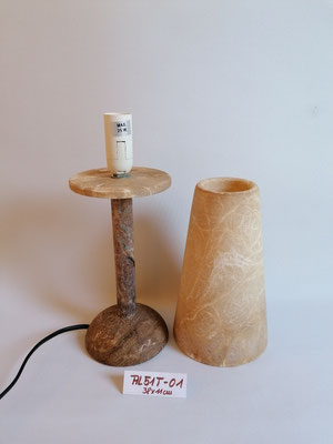 Unikat Alabasterlampen AL58T Alabasterlampe Sombrero, klein, Fb. terra, ca. 11,5 x 38 cm. Bereits verkauft. 