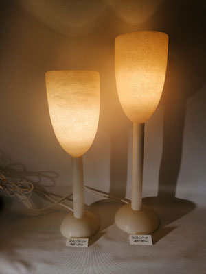 Unikat Alabaster Tischlampen AL53CN-1, 11,5 x 38 cm: , AL54CN-1, 11,5 x 45 cm, Fb. creme/creme: 