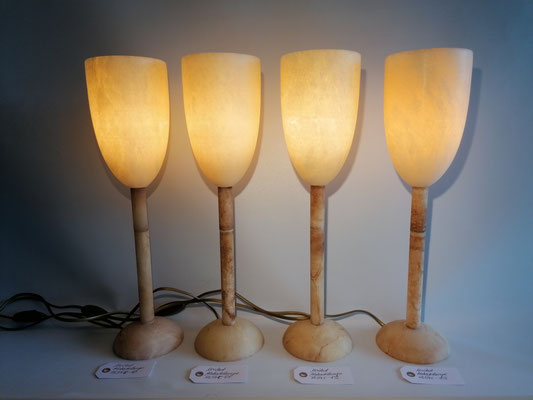 Unikat Alabasterlampen SOL, Fb. creme AL54C-80, AL54C-81, AL54C-82, AL54C-83, ca. 11,5x45 cm: 