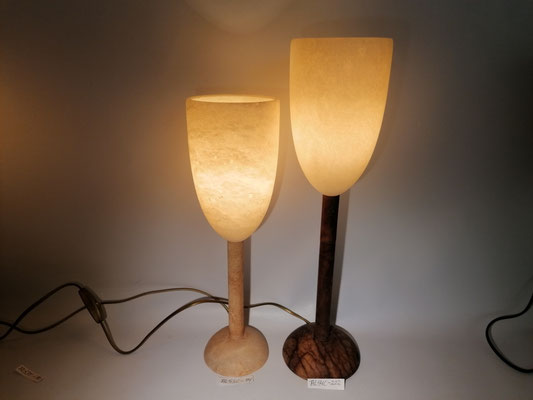 Unikat Alabasterlampen AL53C, AL54C, Fb. creme, Ca. 11,5 x 38 u. 11,5 x 45 cm