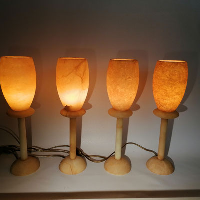 Unikat Alabasterlampen AL13TH-1 vorrätig, AL13TH-2 verkauft, AL13TH-3vorrätig, AL13TH-4 verkauft, 10,5x38cm: 175,-€ zum Sonderpreis von 149,- €